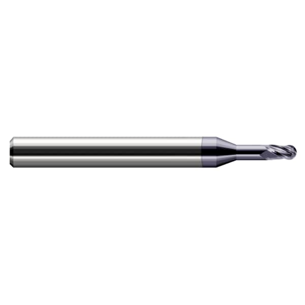 Miniature End Mill - Ball - Long Reach, Stub Flute, 0.1250" (1/8)